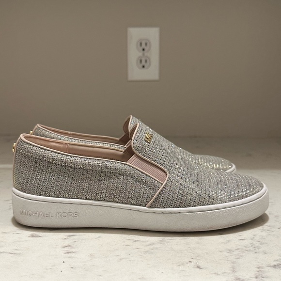 Michael Kors Keaton Glitter Chain Mesh Slip-On Sneaker - Picture 8 of 11